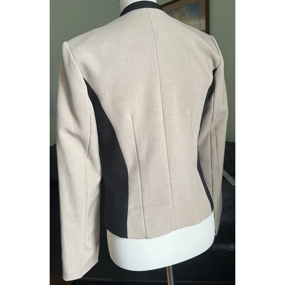 XOXO Army Beige Long Sleeve Blazer Zipper Closure Women Sz M Business Work Coat